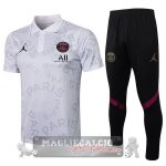 Paris Saint Germain I Bianco Nero Maglia Set Completo POLO 2021-22