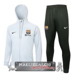 Giacca Felpa Cappuccio Set Completo Barcelona 2023-24 Grigio Luce