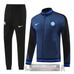 Set Completo Set Completo Lunga Zip Giacca Inter Milan 2024 2025 Blu Nero