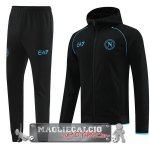 Giacca Felpa Cappuccio Set Completo Napoli 2023-24 Nero