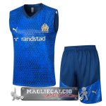 Marsella Formazione Senza Maniche Set Completo Maglia Calcio 2023-24 Blu Bianco