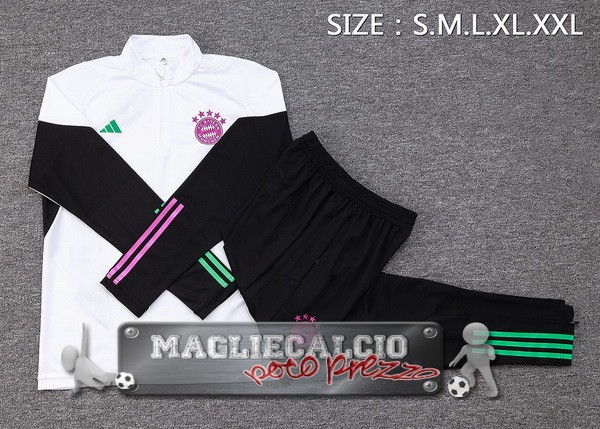 Bayern Monaco Insieme Completo Verde Blu Bambino Giacca 2023-24 Bianco Nero Purpureo