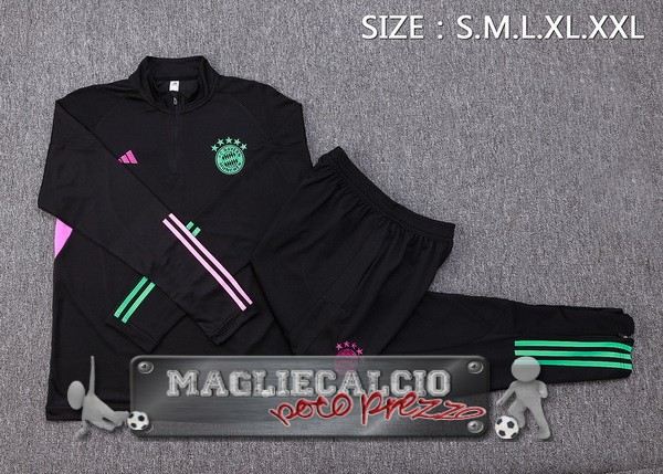 Bayern Monaco Insieme Completo Verde Blu Bambino Giacca 2023-24 Nero Purpureo Verde