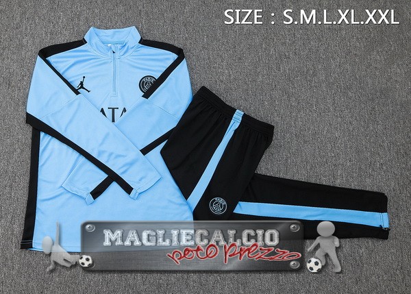 Felpa Da Allenamento Set Completo Paris Saint Germain 2023-24 Blu II Nero