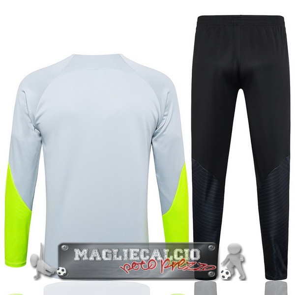 Felpa Da Allenamento Set Completo Paris Saint Germain 2023-24 Grigio Verde Nero