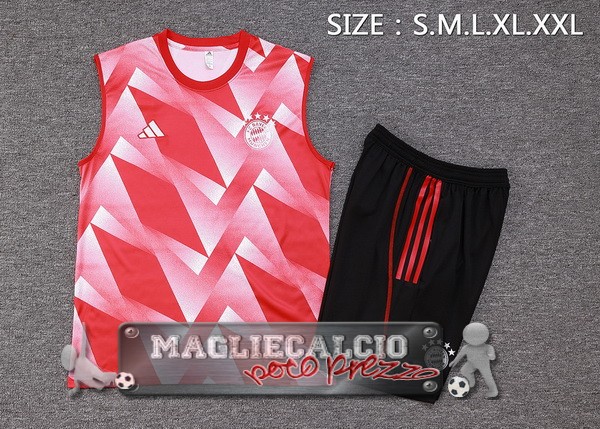 Formazione Senza Maniche Set Completo Bayern Monaco 2023-24 Rosso Bianco Nero
