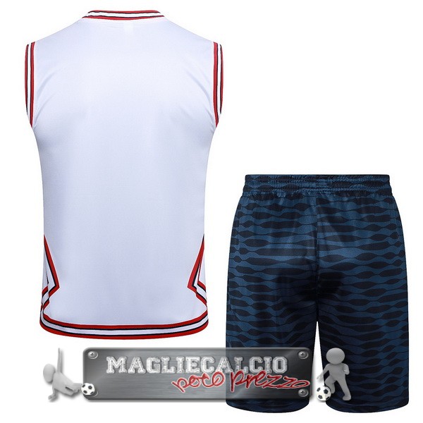 Formazione Senza Maniche Set Completo Paris Saint Germain 2023-24 Bianco Rosso