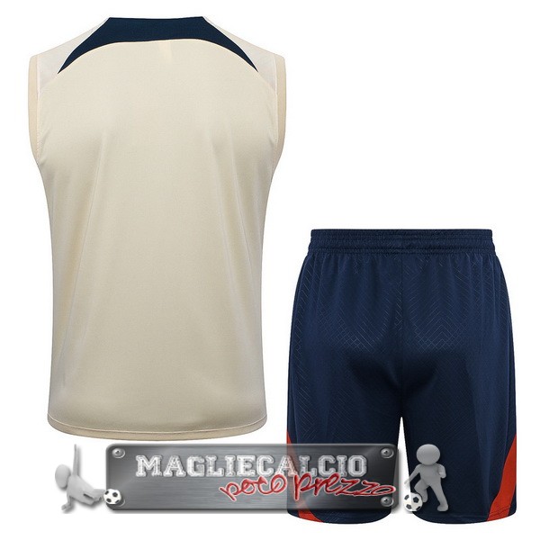 Formazione Senza Maniche Set Completo Paris Saint Germain 2023-24 Giallo Blu