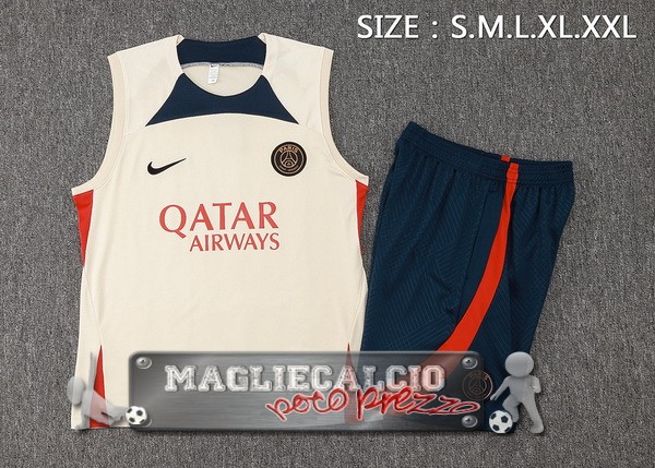 Formazione Senza Maniche Set Completo Paris Saint Germain 2023-24 Giallo Blu