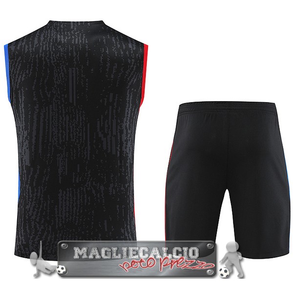 Formazione Senza Maniche Set Completo Paris Saint Germain 2023-24 Grigio Rosso Blu