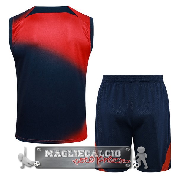 Formazione Senza Maniche Set Completo Paris Saint Germain 2023-24 Rosso Blu