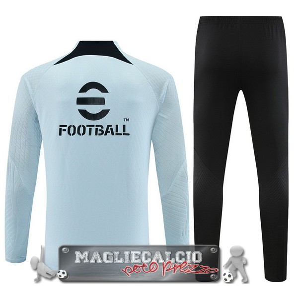 Inter Milan Giocatori Insieme Completo Verde Blu Bambino Giacca 2023-24 Blu Luce Nero