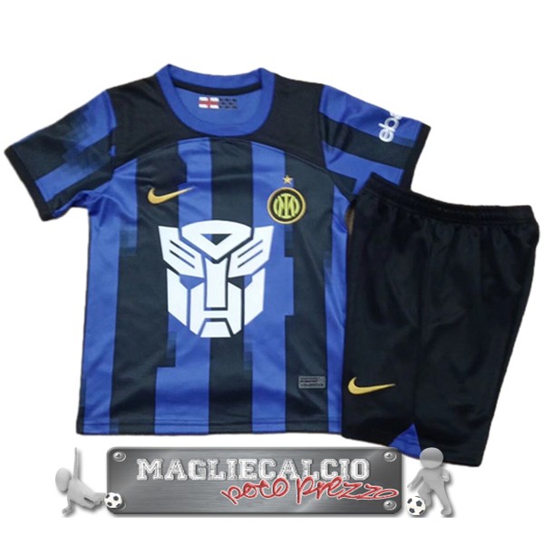 Inter Milan Set Completo Bambino Maglia Calcio Home I 2023-24 Azul Negro