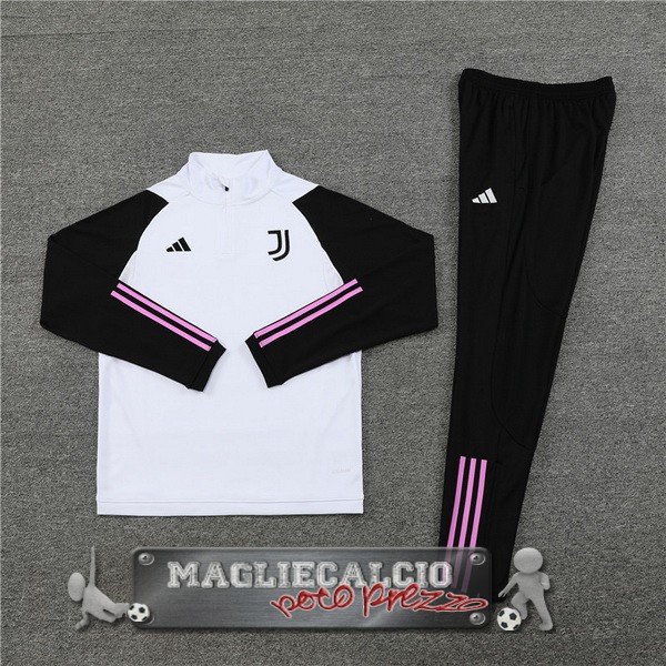 Juventus Insieme Completo Verde Blu Bambino Giacca 2023-24 Bianco I Nero Rosa