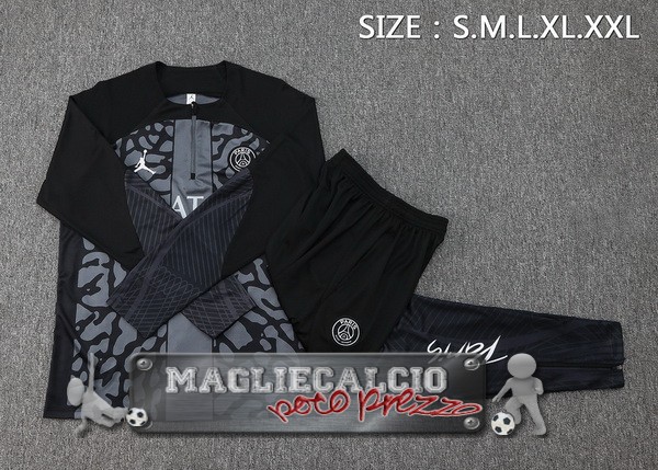 Paris Saint Germain Insieme Completo Verde Blu Bambino Giacca 2023-24 Grigio I Nero