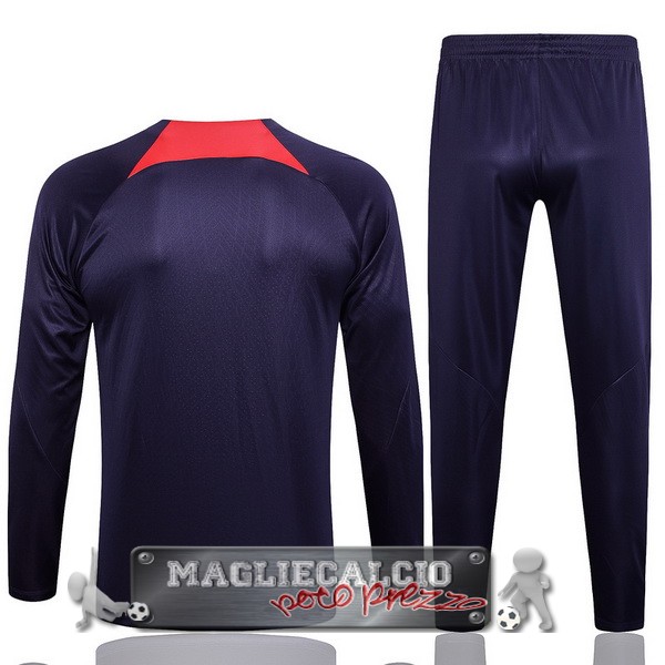 Paris Saint Germain Insieme Completo Verde Blu Bambino Giacca 2023-24 Purpureo II Rosso