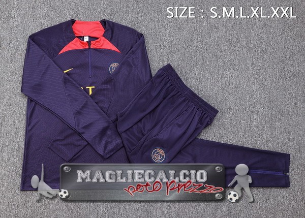 Paris Saint Germain Insieme Completo Verde Blu Bambino Giacca 2023-24 Purpureo II Rosso