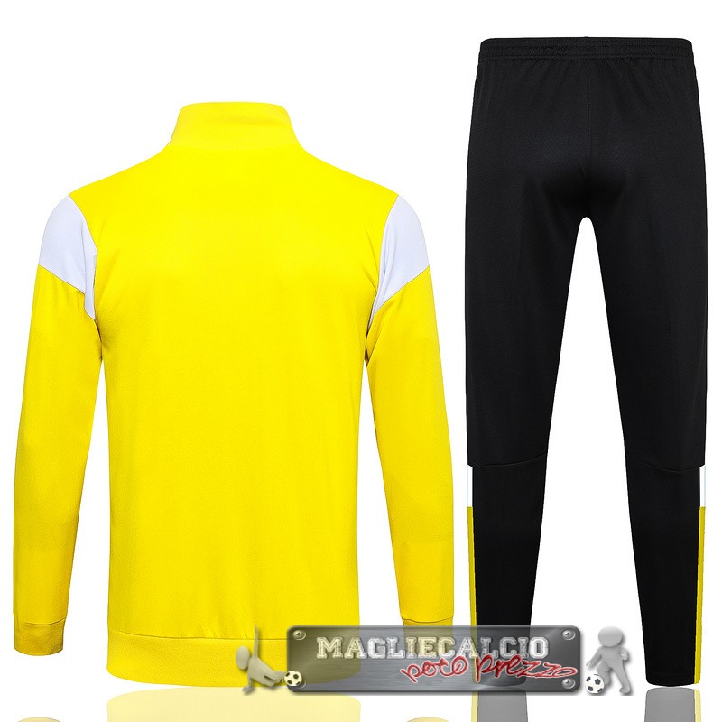 Set Completo Giacca Lunga Zip Borussia Dortmund 2023-24 Giallo Bianco Nero