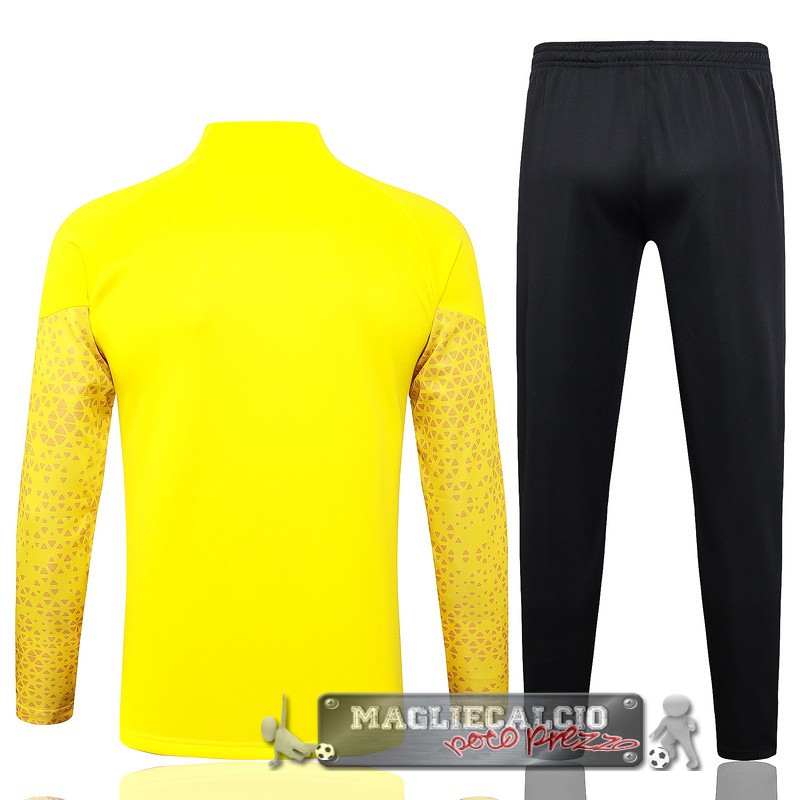 Set Completo Giacca Lunga Zip Borussia Dortmund 2023-24 Giallo I Nero