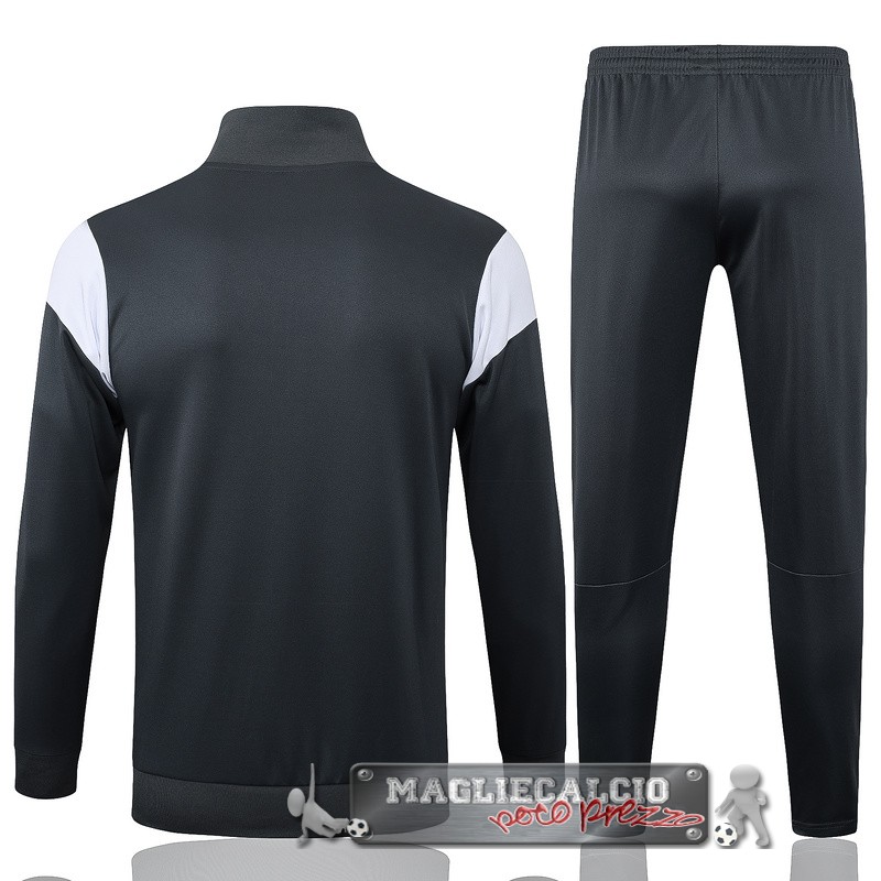 Set Completo Giacca Lunga Zip Borussia Dortmund 2023-24 Grigio Giallo