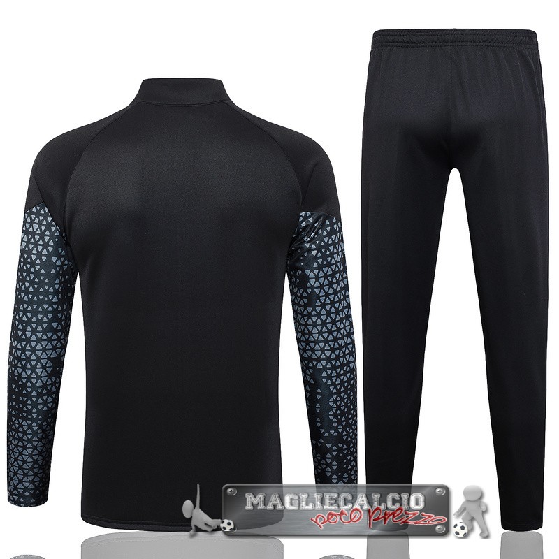 Set Completo Giacca Lunga Zip Borussia Dortmund 2023-24 Nero Grigio