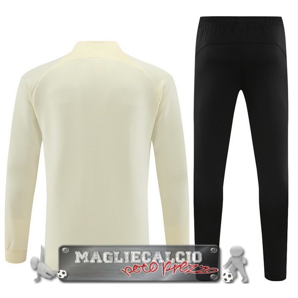 Set Completo Giacca Lunga Zip Paris Saint Germain 2023-24 Giallo I Nero