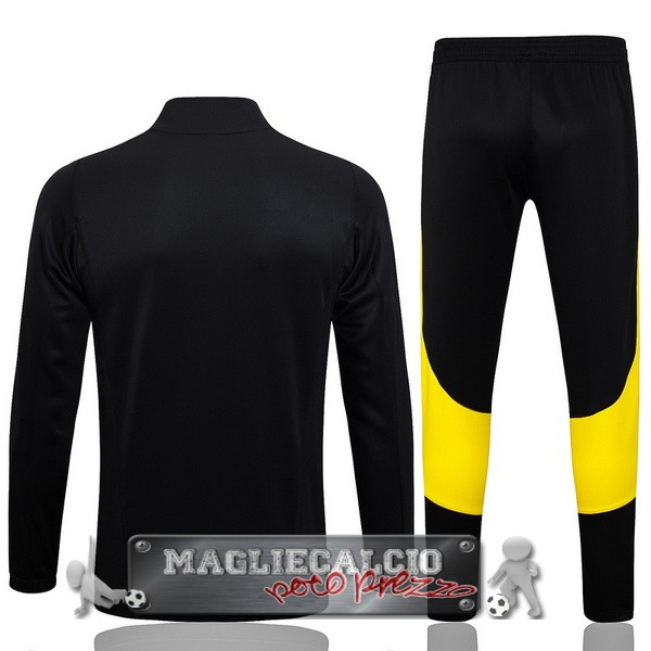 Set Completo Ropa Deportiva Con Cremallera Larga Bambino Juventus 2023-24 Nero Bianco Giallo