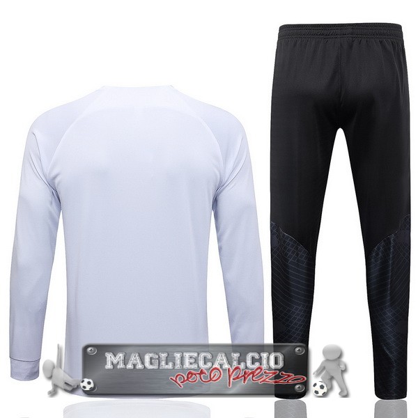 Set Completo Ropa Deportiva Con Cremallera Larga Bambino Paris Saint Germain 2023-24 Bianco Nero
