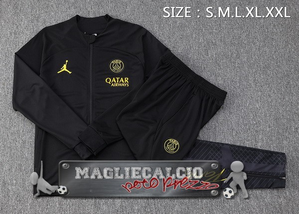 Set Completo Ropa Deportiva Con Cremallera Larga Bambino Paris Saint Germain 2023-24 Nero