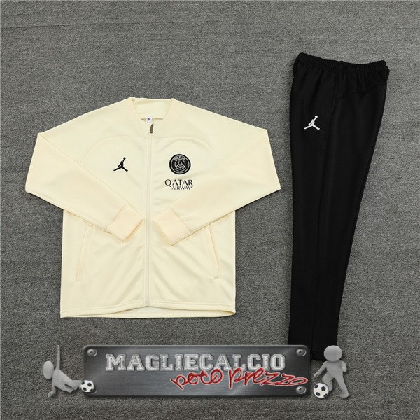 Set Completo Ropa Deportiva Con Cremallera Larga Paris Saint Germain 2023-24 Giallo I Nero
