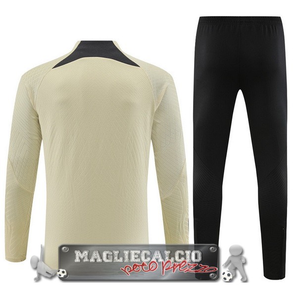Set Completo Sudadera Giocatori Formazione Bambino Paris Saint Germain 2023-24 Giallo Nero