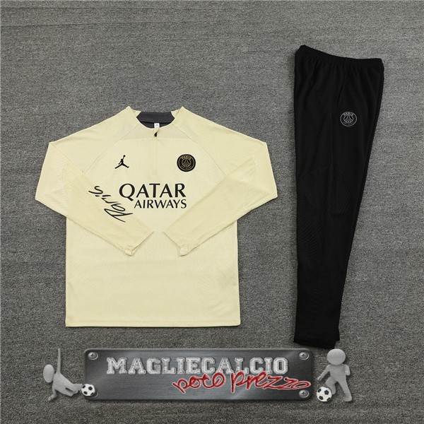 Set Completo Sudadera Giocatori Formazione Bambino Paris Saint Germain 2023-24 Giallo Nero