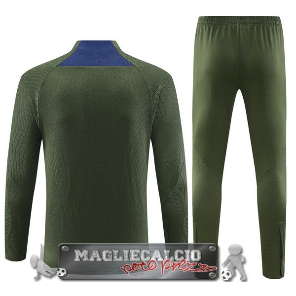 Set Completo Sudadera Giocatori Formazione Bambino Paris Saint Germain 2023-24 Verde