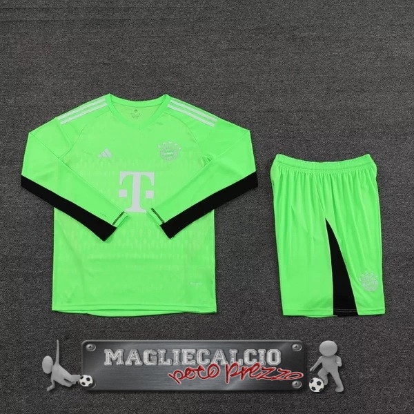 Thailandia Manica lunga Maglia Calcio Set Completo Uomo Bayern Monaco Portiere 2023-24 Verde