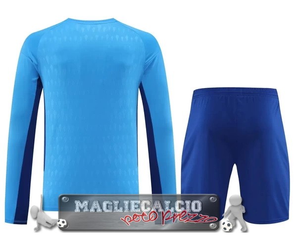 Thailandia Manica lunga Maglia Calcio Set Completo Uomo  Juventus Portiere 2023-24 Blu