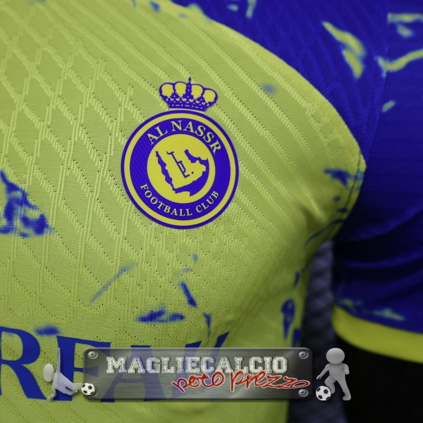 Thailandia Speciale Giocatori Maglia Calcio Al Nassr 2023 2024 Giallo Blu