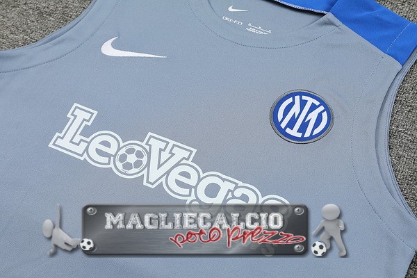 Formazione Senza Maniche Set Completo Inter Milan 2024-25 Gris Azul