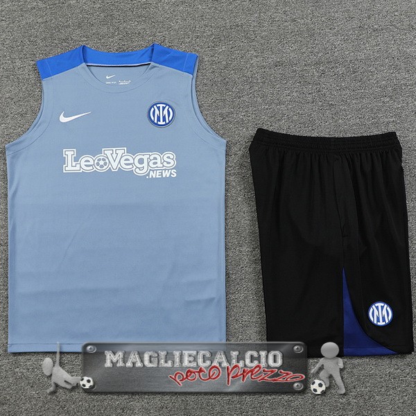 Formazione Senza Maniche Set Completo Inter Milan 2024-25 Gris Azul