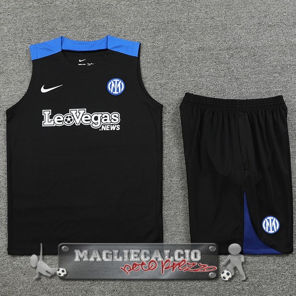 Formazione Senza Maniche Set Completo Inter Milan 2024-25 Negro Azul