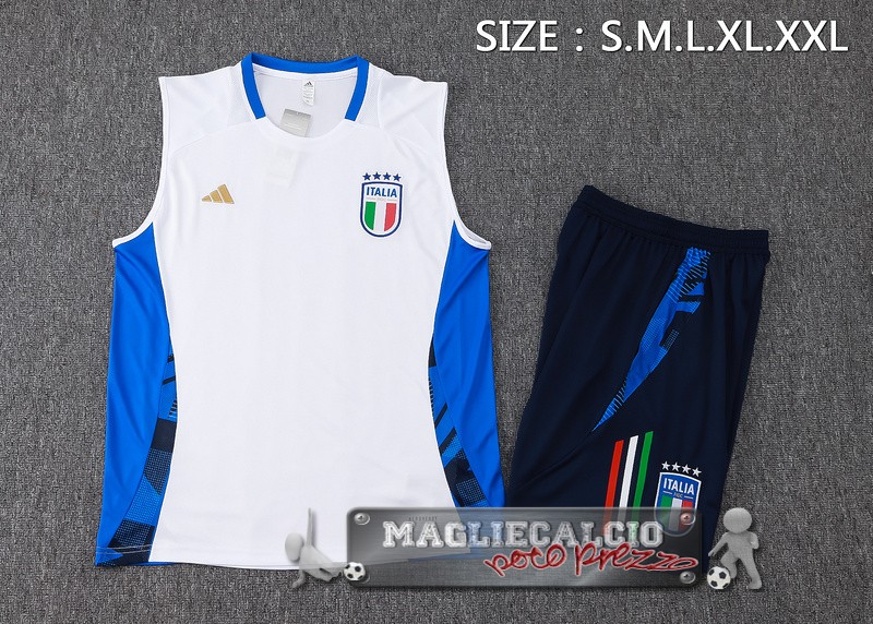 Formazione Senza Maniche Set Completo Italia 2024 Blanco Azul Marino