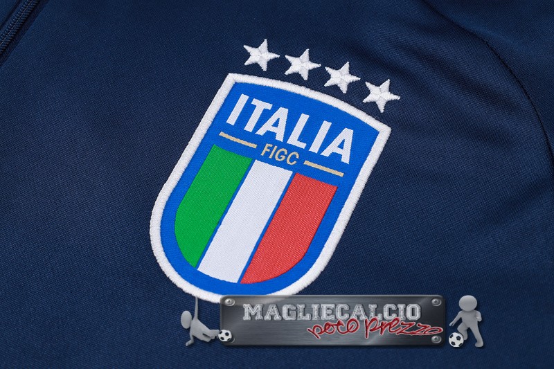 Set Completo Felpa Da Allenamento Italia 2024 Azul Marino