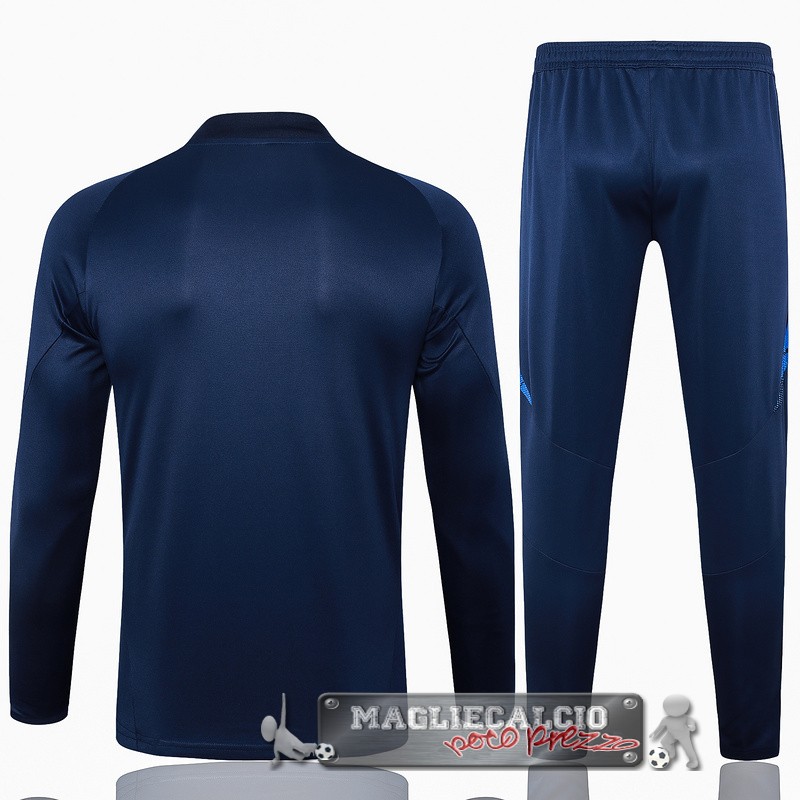 Set Completo Felpa Da Allenamento Italia 2024 Azul Marino