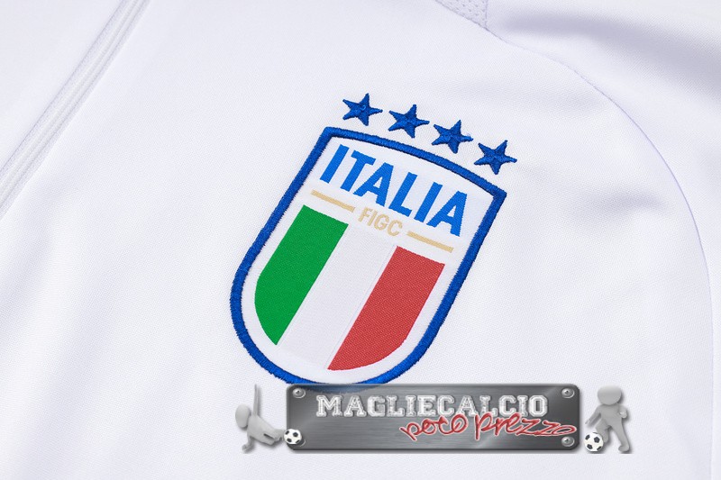 Set Completo Felpa Da Allenamento Italia 2024 Blanco Azul Marino