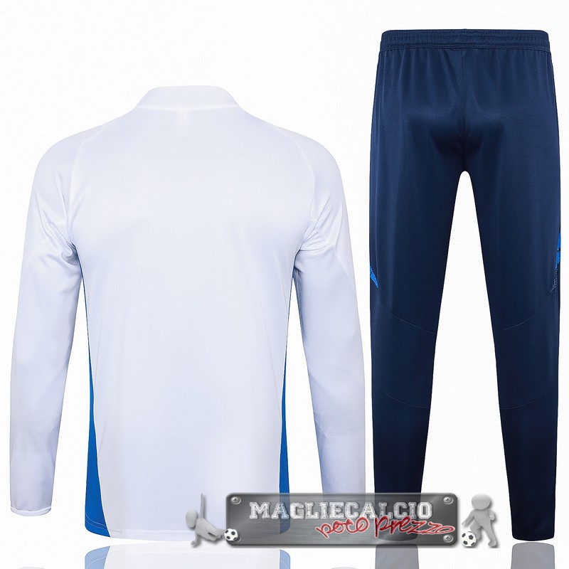 Set Completo Felpa Da Allenamento Italia 2024 Blanco Azul Marino