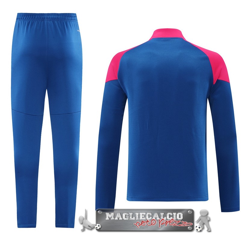 Set Completo Giacca Lunga Zip AC Milan 2024-25 Azul Rosa