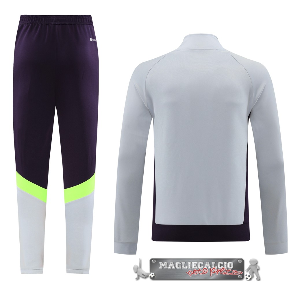 Set Completo Giacca Lunga Zip Bayern Monaco 2023-24 Gris Purpura