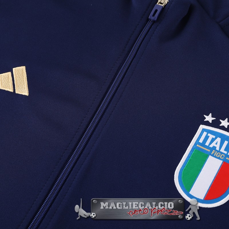 Set Completo Giacca Lunga Zip Italia 2024 Azul Marino