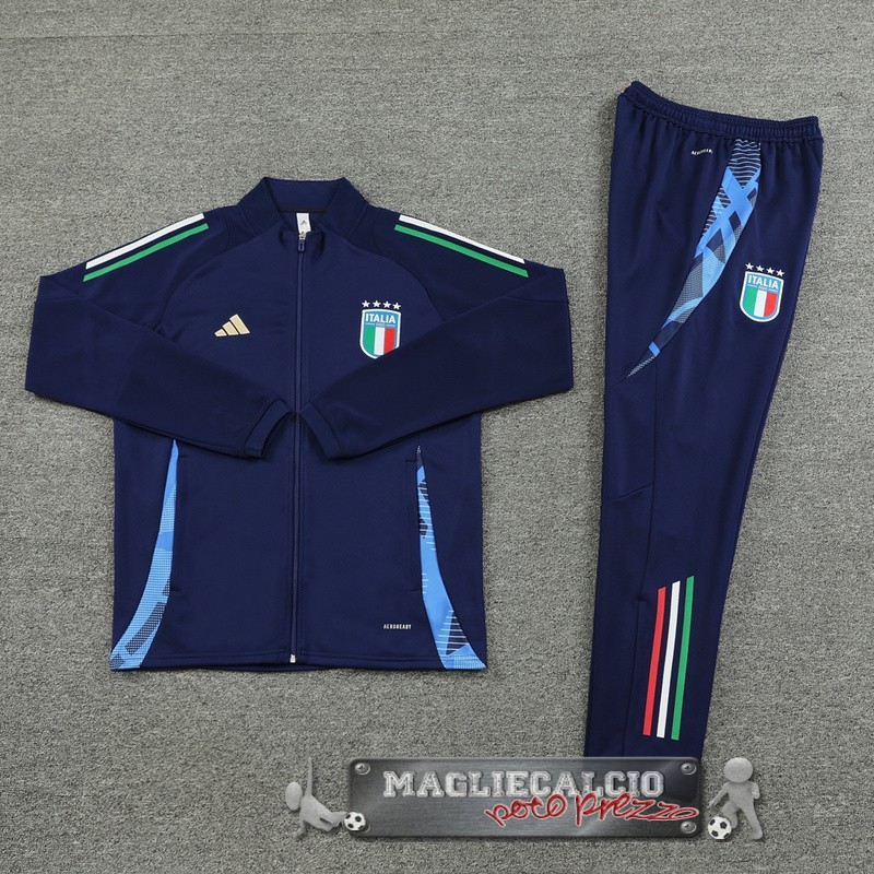 Set Completo Giacca Lunga Zip Italia 2024 Azul Marino