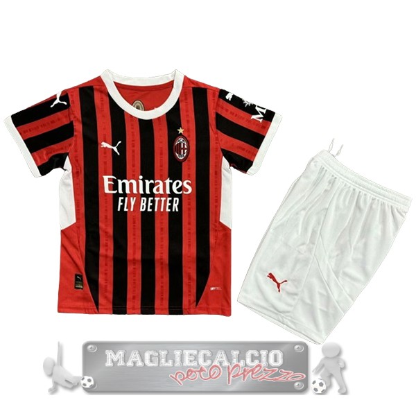 AC Milan Set Completo Bambino Maglia Calcio Home 2024 2025