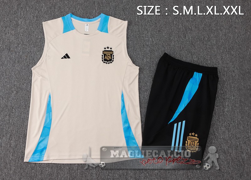 Formazione Senza Maniche Set Completo Argentina 2024 Giallo Blu Nero